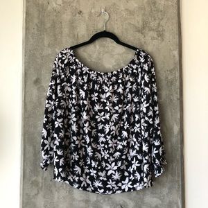 Banana Republic | Hawaiian Floral Boat Neck Blouse